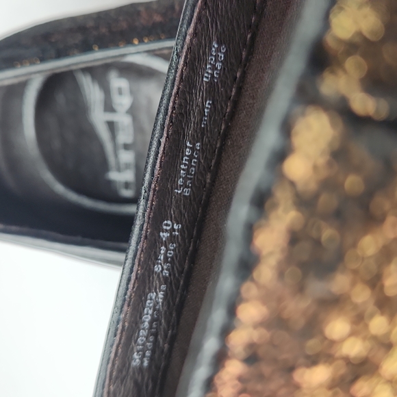 Dansko Olena Metallic Slip On Button Loafer, Copper Leather, 40 - Picture 10 of 10